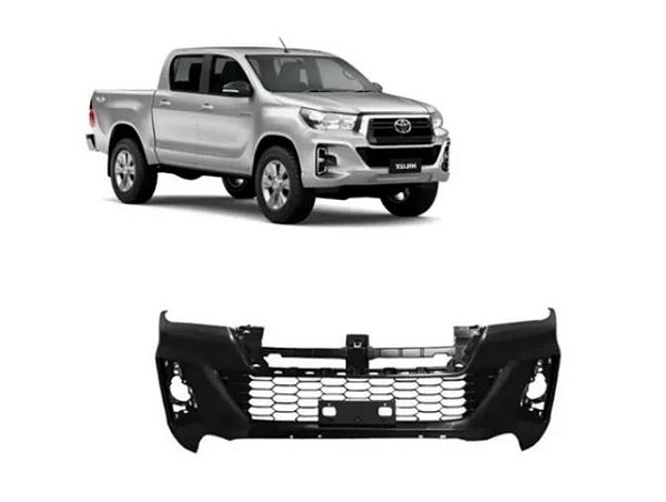 Parachoque Dianteiro Toyota Hilux Srv Pick Up 2019 2020 Com Grade Inferior E Spoiler