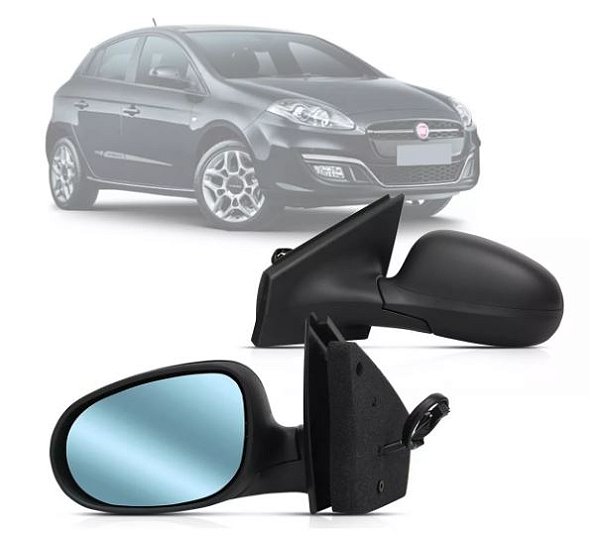Retrovisor Fiat Bravo 2011 2012 2013 2014 2015 2016 Elétrico Com Aquecedor Primer Lente Azul
