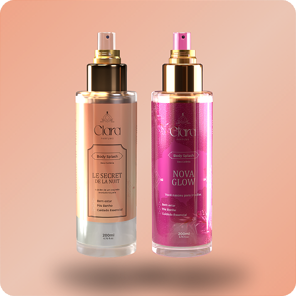 Kit 2 Body Splash 200ml (Nova Glow & Le Secret) - Clara Parfums