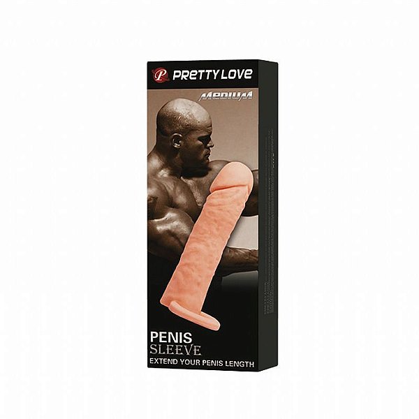 Capa Peniana Extensora CyberSkin com Anel para Escroto 18 x 3,6 cm
