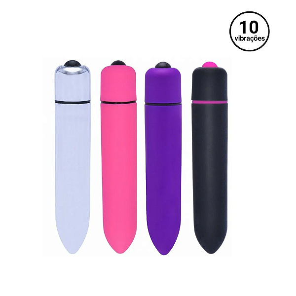 Vibrador Power Bullet com 10 Velocidades de Vibração (Consultar Cores Disponíveis)