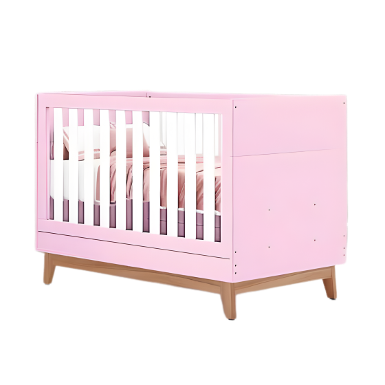 BERÇO LUCCA 02 EM 01 ROSA SECO