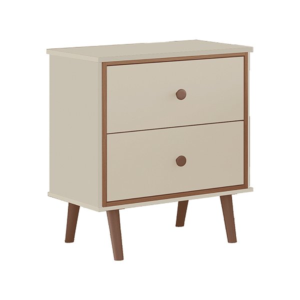 MESA DE CABECEIRA MONZA - OFF WHITE/FREIJO