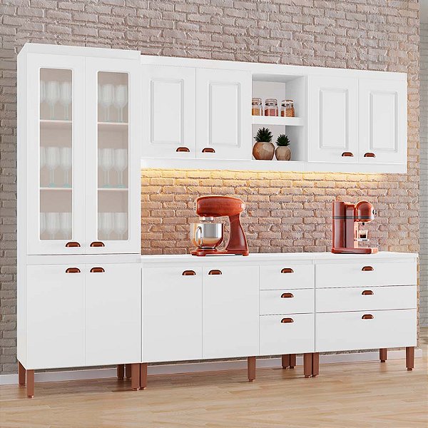 COZINHA JESSICA NEW COMPLETA  BRANCO / BRANCO / BRANCO