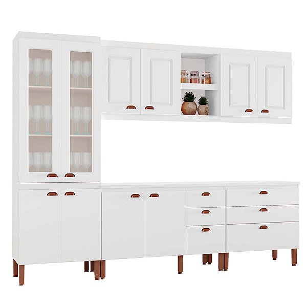 Cozinha Jessica New Completa Branco/Branco