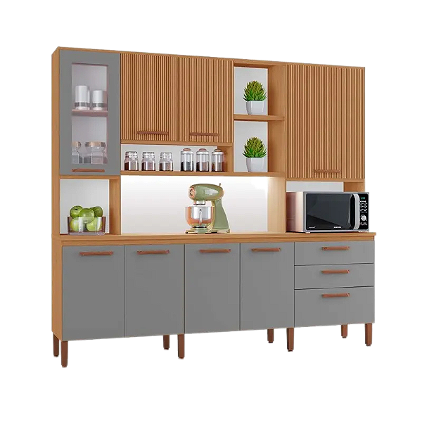 KIT ARMARIO DIANA FREIJO / GRAFITE / CANELADO