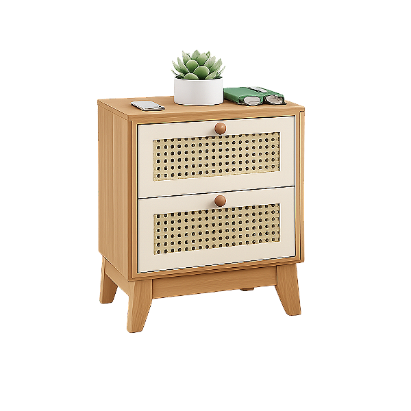 Mesa De Cabeceira Ferrara Freijo/Off white