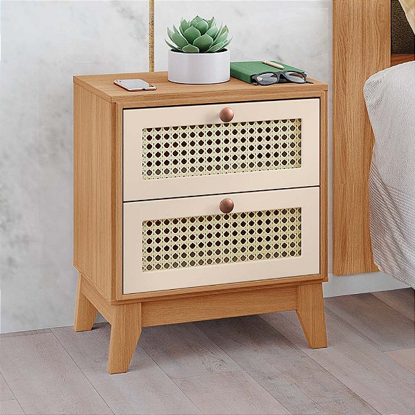 MESA DE CABECEIRA FERRARA FREIJO / OFF WHITE