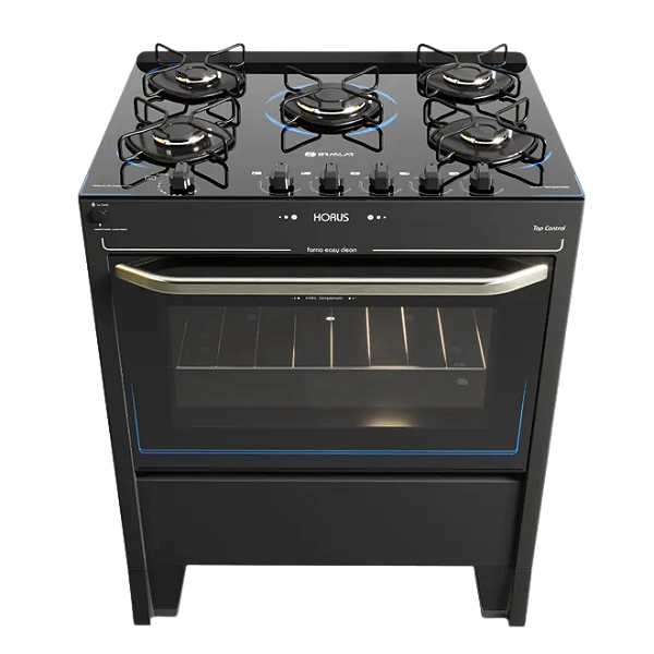 FOGAO 05 BOCAS HORUS TOP CONTROL BRASLAR - PRETO