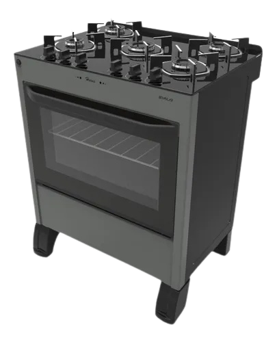 FOGAO 05 BOCAS HORUS TOP CONTROL BRASLAR - TITANIUM