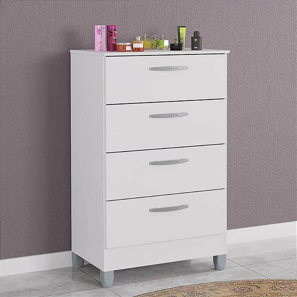 COMODA 4 GAVETAS POQUEMA - BRANCO