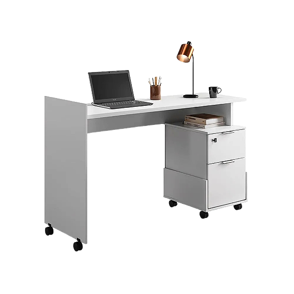 MESA DE COMPUTADOR ALESSA MODULO 1 - BRANCO BRILHANTE