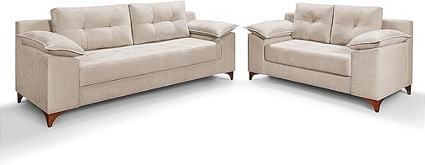 CONJUNTO ESTOFADO IBIZA 2 E 3 LUGARES - CREME A203