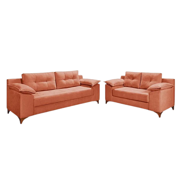 CONJUNTO ESTOFADO IBIZA 2 E 3 LUGARES - GOIABA A207