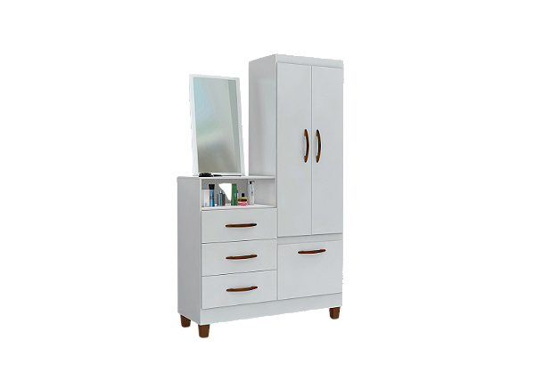 Comoda Multiuso Aratuba/Carnaúba C/espelho - Branco Fosco