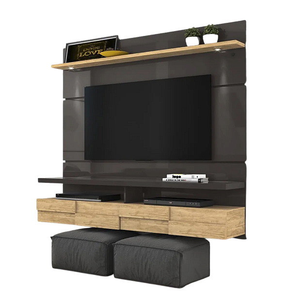 BANCADA SUSPENSA LANA /TITANIO/CARVALHO