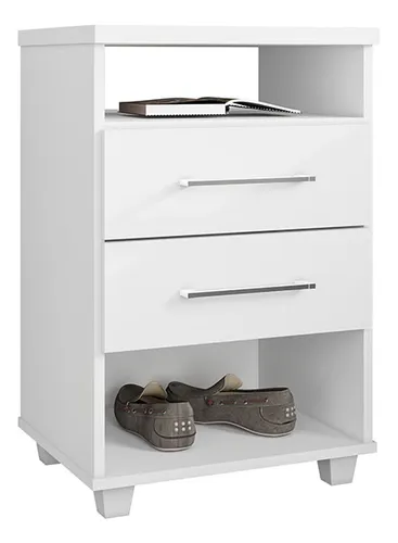 Mesa De Cabeceira Valente - Branco Brilho