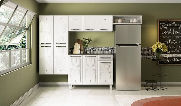 Cozinha Cristal Compacta 25 Smart Com Balcao 1Gv - Branca