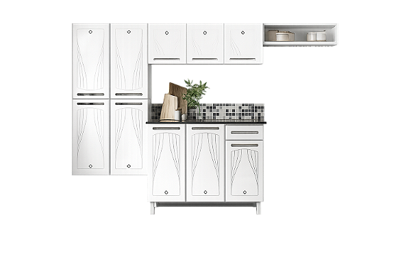 Cozinha Cristal Compacta 25 Smart Com Balcao 1Gv - Branca