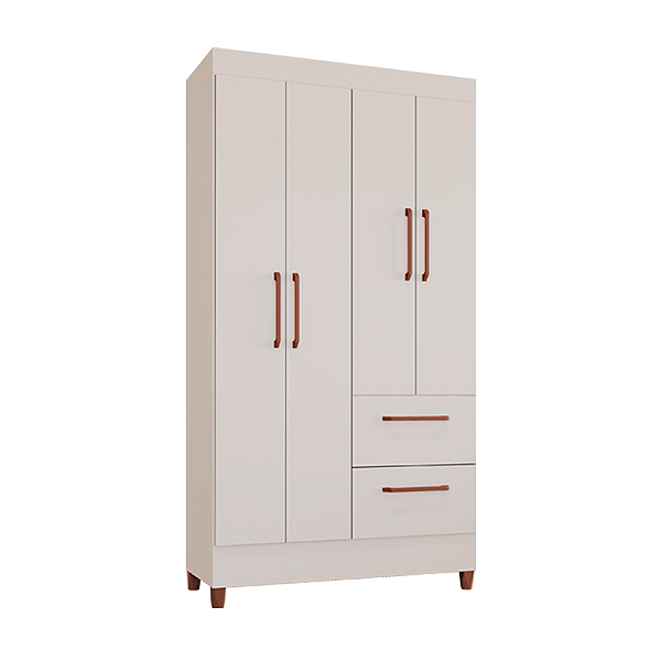 Roupeiro Star 04 Portas Branco / Branco