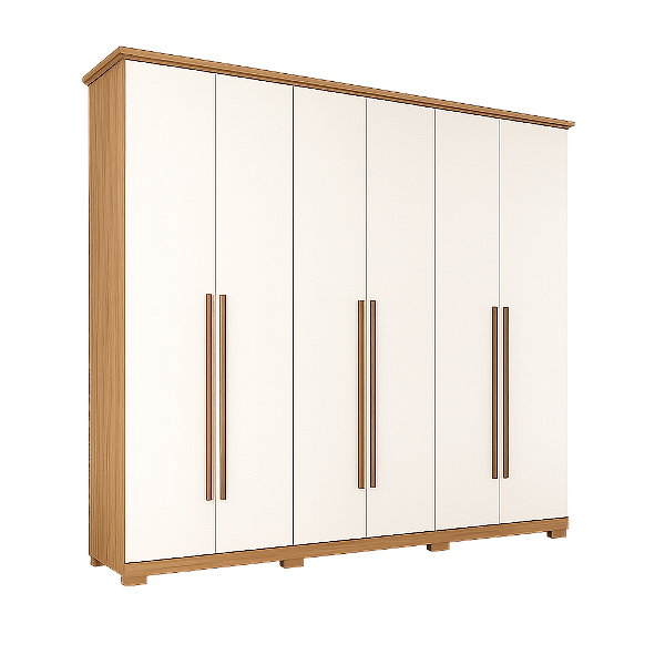 Roupeiro Leblon 06 Portas Nature /Off White