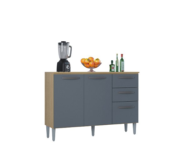 Balcao Lavinia 3P2G C/tampo - Dm/Cz