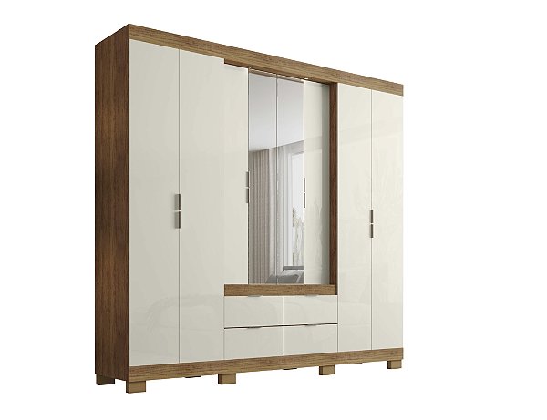 Roupeiro Londrina 08 Portas - Cedro/Areia