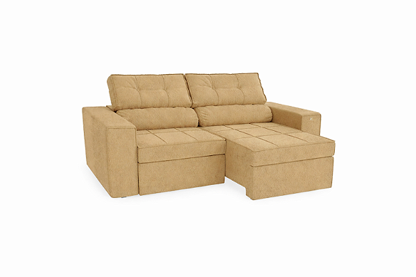 Estofado Retratil E Reclinavel Lanus 2,06M Boucle Bege