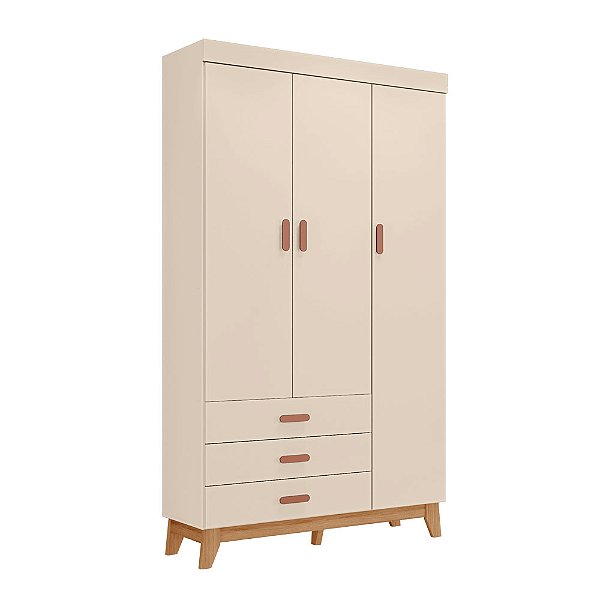 Roupeiro Infantil Yago 03 Portas - Off White/Off White