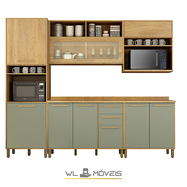 Cozinha WLCD12 c/ 30,2 Largura - 7 Módulos (c/ opção de venda separada do módulo)