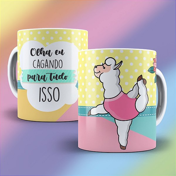 Caneca Lhama Irritada - Olha eu c* para tudo isso