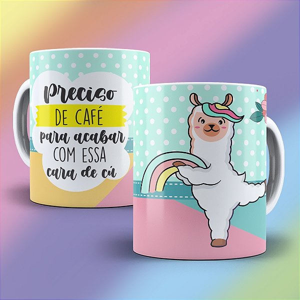 Caneca Lhama Irritada - Preciso de Café