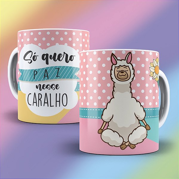 Caneca Lhama Irritada - Só quero paz