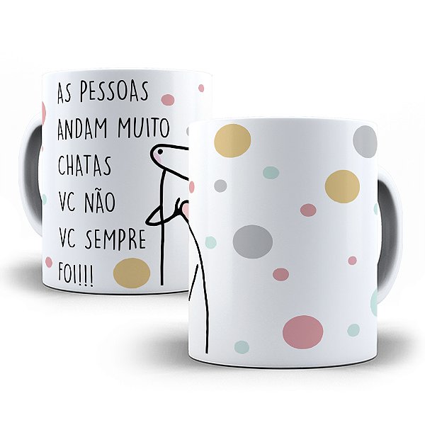 Caneca Meme Flork Porcelana 325ml - As Pessoas Andam Muito Chatas