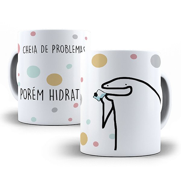 Caneca Meme Flork Porcelana 325ml - Cheia de Problemas