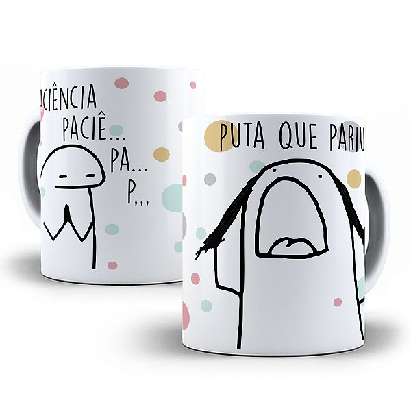 Caneca Meme Flork Porcelana 325ml - Paciência