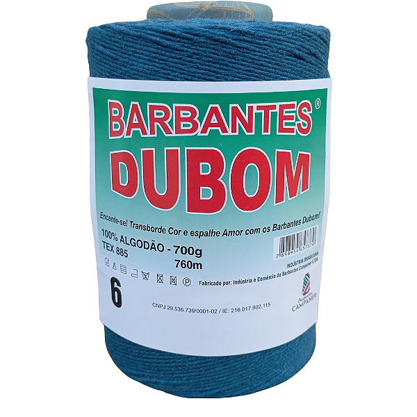 Barbante Dubom Azul Petróleo - 700 Gr - Fio 6 - 760m