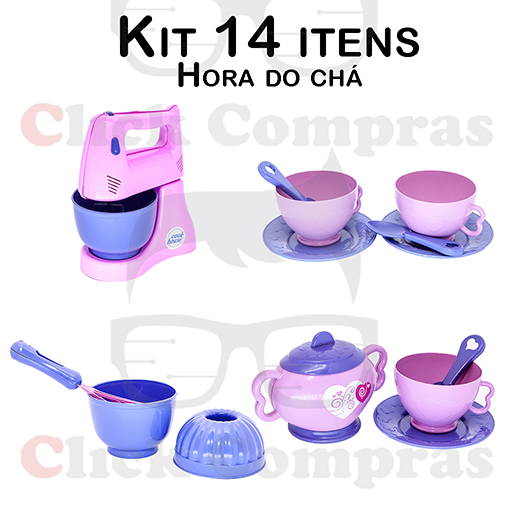 Brinquedos Cozinha Hora do Chá e Bolo 14pç