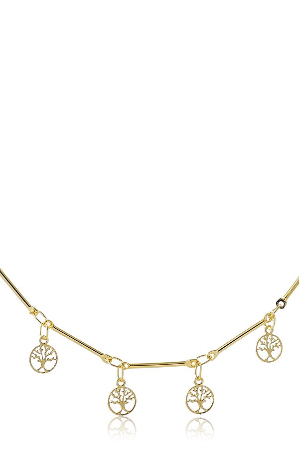 Choker Árvores da Vida Banhado em Ouro 18k