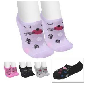 Meia Feminina Sapatilha Kit 3 Pares Cores Sortidas