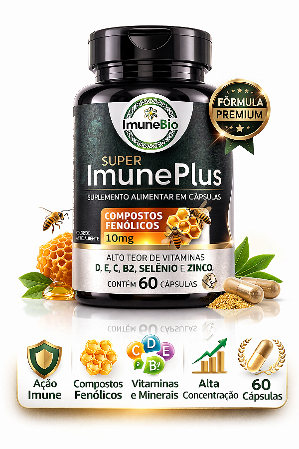 Kit 2 Suplementos Super Imune Plus 490 mg - 10 mg de Própolis + Vitaminas e Mine