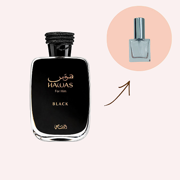 Hawas Black Rasasi Eau de Parfum Perfume Masculino (Decant)