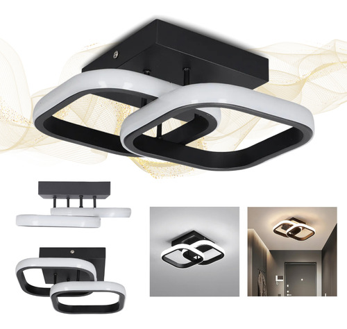 Luminária Led Plafon Slim Sindora Bivolt 1650lm Alumínio Preto