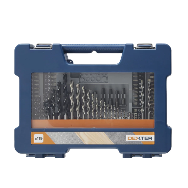 Jogo de Brocas e Bits para Multiconstrução 119 Peças Dexter