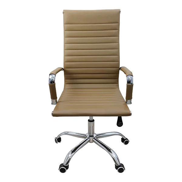 Cadeira Presidente Escritório Esteirinha Boston Eames Alta - Bege