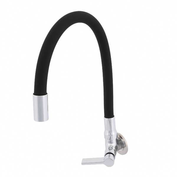 Torneira de Parede para Cozinha com Bica Alta Flexível Cromada e Preta Colors Flex Delinia