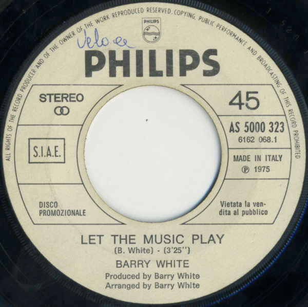 Barry White, Umberto Balsamo - Let The Music Play / Se..