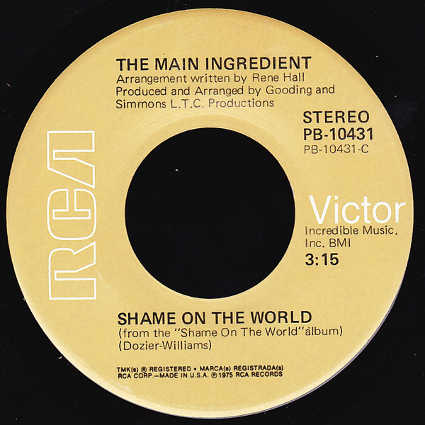 The Main Ingredient - Shame On The World