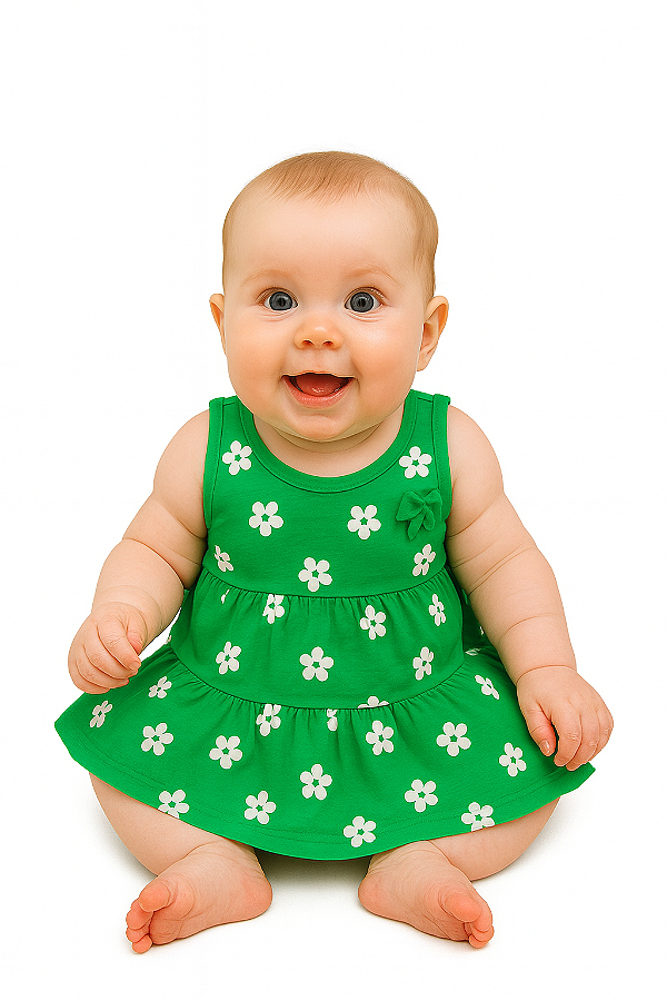 Vestido Infantil Baby Flower Verde