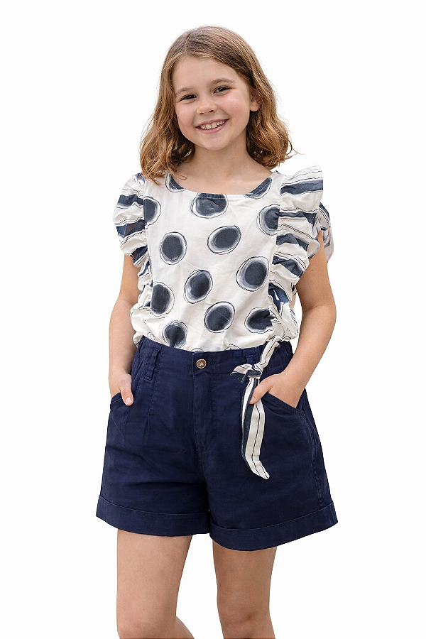 Conjunto Infantil Feminino Carinhoso Blusa Estampada + Shorts